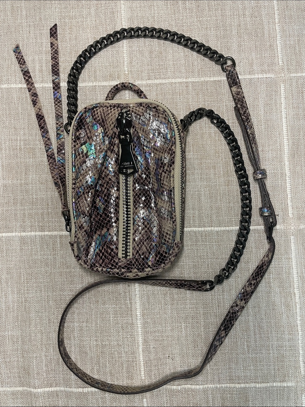 Aimee Kestenberg Iridescent Mystic Snake Print Tamitha Phone Crossbody Bag